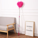 Darrahopens Commercial > Commercial Others > Commercial Cleaning Equipment Rose Red Long Handle Ceiling Fan Duster with Hollow Microfiber Head and Extendable Stainless Steel Pole for High Reach Home Cleaning Efficiency