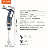Darrahopens Commercial > Commercial Others > Commercial Cleaning Equipment VEVOR Commercial Immersion Blender, 350W Heavy Duty Hand Mixer, 12 inch Stepless Variable Speed Mixer with Stainless Steel Blade, Multi-Purpose Portable Mixer for Soup, Sauces, Mashed Potatoes, Cream