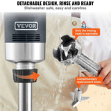 Darrahopens Commercial > Commercial Others > Commercial Cleaning Equipment VEVOR Commercial Immersion Blender, 500 Watt Heavy Duty Hand Mixer, Variable Speed Kitchen Stick Mixer with 304 Stainless Steel Blade, Multi-Purpose Portable Mixer for Soup, Smoothie, Puree, Baby Food