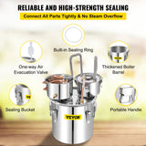 Darrahopens Commercial > Commercial Others > Distilling & Brewing VEVOR Moonshine Still Water Alcohol Distiller 50L w/Thumper Keg & Water Pump