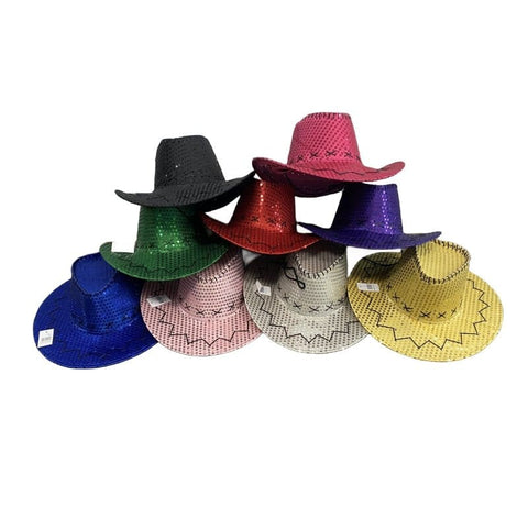 Darrahopens Commercial > Commercial Others > Mannequins Sequin Cowboy Hat party hat - Pink