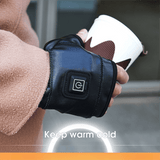 Darrahopens Commercial > Commercial Others > Office Supplies 1 Pairs Wireless Electric 3 Levels Heated Fingerless Gloves  with Windproof Waterproof PU Leather, USB-C Rechargeable Outdoor Activities Hand Warmer for Men Women Riding Home Office