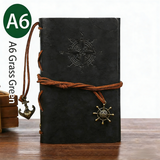 Darrahopens Commercial > Commercial Others > Office Supplies 2-Pack A6 Nautical Vintage PU Leather Student Notebook - Pirate Style Strapped Diary with 150 Pages of Refillable Kraft Paper(Grass Green)