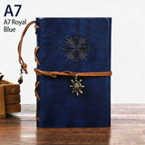 Darrahopens Commercial > Commercial Others > Office Supplies 2-Pack A7 Nautical Vintage PU Leather Student Notebook - Pirate Style Strapped Diary with 150 Pages of Refillable Kraft Paper(Royal Blue)