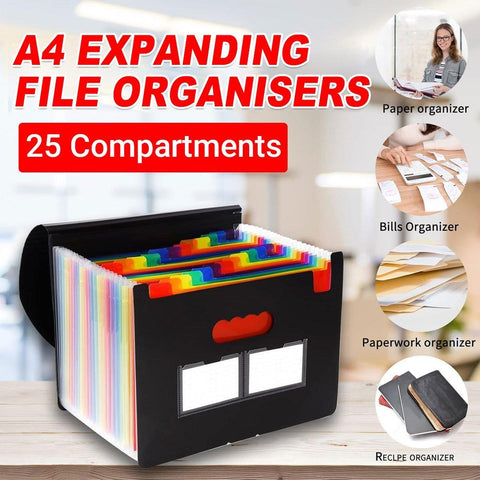 Darrahopens Commercial > Commercial Others > Office Supplies A4 Document Organiser 25 Compartments Multilayer Folder Office File Storage