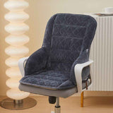 Darrahopens Commercial > Commercial Others > Office Supplies Black and Grey Premium Quilted Plush Integrated Seat Cushion & Backrest – Thickened Lumbar Support Pad with Detachable Armrests, Secure Buckle and Washable Cover for Office Chair Long Sitting