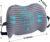 Darrahopens Commercial > Commercial Others > Office Supplies Black Ergonomic Memory Foam Lumbar Support Pillow and Back Cushion - Big Ear Contoured Design, Breathable Cover & Adjustable Strap for Office Car Seats, 17.9 x 10.23 x 4.33"