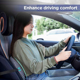 Darrahopens Commercial > Commercial Others > Office Supplies Black Ergonomic Memory Foam Lumbar Support Pillow and Back Cushion - Big Ear Contoured Design, Breathable Cover & Adjustable Strap for Office Car Seats, 17.9 x 10.23 x 4.33"