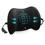 Darrahopens Commercial > Commercial Others > Office Supplies Black Ergonomic Memory Foam Lumbar Support Pillow and Back Cushion - Big Ear Contoured Design, Breathable Cover & Adjustable Strap for Office Car Seats, 17.9 x 10.23 x 4.33"