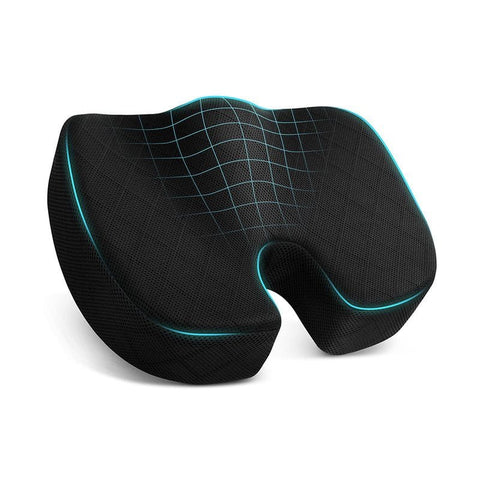 Darrahopens Commercial > Commercial Others > Office Supplies Black Ergonomic Memory Foam U-Shaped Seat Cushion - Breathable Orthopedic Pressure Relief Pillow with ZIpper Cover & Handle (45 x 36 CM)