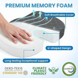 Darrahopens Commercial > Commercial Others > Office Supplies Black Ergonomic Memory Foam U-Shaped Seat Cushion - Breathable Orthopedic Pressure Relief Pillow with ZIpper Cover & Handle (45 x 36 CM)