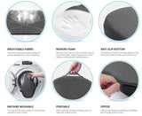 Darrahopens Commercial > Commercial Others > Office Supplies Black Ergonomic Memory Foam U-Shaped Seat Cushion - Breathable Orthopedic Pressure Relief Pillow with ZIpper Cover & Handle (45 x 36 CM)