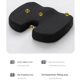 Darrahopens Commercial > Commercial Others > Office Supplies Black Ergonomic U-Shaped Memory Foam Seat Cushion - Coccyx Relief & Posture Support with Breathable Cover