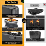 Darrahopens Commercial > Commercial Others > Office Supplies Black Fireproof EVA Hard-Shell File Organizer Briefcase with Combination Lock Waterproof Accordion Document Storage Bag for Australian Home Office and Business