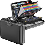 Darrahopens Commercial > Commercial Others > Office Supplies Black Fireproof EVA Hard-Shell File Organizer Briefcase with Combination Lock Waterproof Accordion Document Storage Bag for Australian Home Office and Business