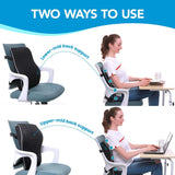 Darrahopens Commercial > Commercial Others > Office Supplies Black Large Ergonomic Memory Foam Lumbar Support Pillow & S Curve High-Back Cusion with Buckle Strap & Breathable Mesh Cover