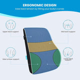 Darrahopens Commercial > Commercial Others > Office Supplies Black Large Ergonomic Memory Foam Lumbar Support Pillow & S Curve High-Back Cusion with Buckle Strap & Breathable Mesh Cover
