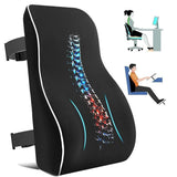 Darrahopens Commercial > Commercial Others > Office Supplies Black Large Ergonomic Memory Foam Lumbar Support Pillow & S Curve High-Back Cusion with Buckle Strap & Breathable Mesh Cover