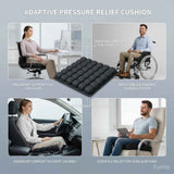 Darrahopens Commercial > Commercial Others > Office Supplies Bohemian Style Portable 3D Aircell Travel Inflatable Seat Cushion with Built-in Pump – 36 Airbags Ergonomic Pressure Relief Pad with Lycra Cover & Non-Slip Base for Office Car Flight Long Sitting