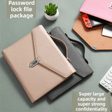 Darrahopens Commercial > Commercial Others > Office Supplies Champagne Anti-Theft Document Organizer with Secure Password Lock - Waterproof PU Leather Confidential File Bag
