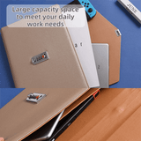 Darrahopens Commercial > Commercial Others > Office Supplies Champagne Anti-Theft Document Organizer with Secure Password Lock - Waterproof PU Leather Confidential File Bag