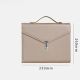 Darrahopens Commercial > Commercial Others > Office Supplies Champagne Anti-Theft Document Organizer with Secure Password Lock - Waterproof PU Leather Confidential File Bag