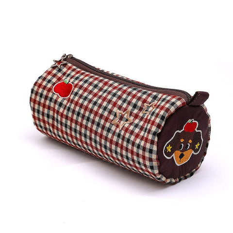 Darrahopens Commercial > Commercial Others > Office Supplies Coffee Vibrant Color Block Pencil Case - Large Capacity Stationery Organizer for School & Office