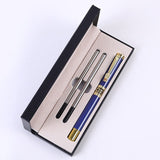 Darrahopens Commercial > Commercial Others > Office Supplies Dark Blue Two-piece Set Luxury Retro Dragon Head Signature Pen Gift Set - Full Metal 0.5mm Rollerball Each Set with 2 Spare Refills for Business and Gifting