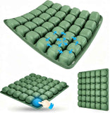 Darrahopens Commercial > Commercial Others > Office Supplies Dark Green Portable 3D Aircell Travel Inflatable Seat Cushion with Built-in Pump – 36 Airbags Ergonomic Pressure Relief Pad with Lycra Cover & Non-Slip Base for Office Car Flight Long Sitting
