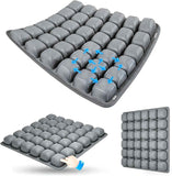 Darrahopens Commercial > Commercial Others > Office Supplies Dark Grey Portable 3D Aircell Travel Inflatable Seat Cushion with Built-in Pump – 36 Airbags Ergonomic Pressure Relief Pad with Lycra Cover & Non-Slip Base for Office Car Flight Long Sitting
