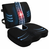 Darrahopens Commercial > Commercial Others > Office Supplies Ergonomic Memory Foam Seat Cushion & Lumbar Support Set - Breathable Mesh Orthopedic Relief Combo for Office & Car