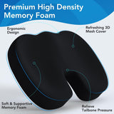 Darrahopens Commercial > Commercial Others > Office Supplies Ergonomic Memory Foam Seat Cushion & Lumbar Support Set - Soft Crystal Velvet Orthopedic Relief Combo for Office & Car
