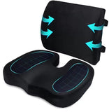 Darrahopens Commercial > Commercial Others > Office Supplies Ergonomic Memory Foam Seat Cushion & Lumbar Support Set - Soft Crystal Velvet Orthopedic Relief Combo for Office & Car