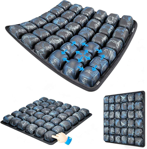 Darrahopens Commercial > Commercial Others > Office Supplies Graffiti Portable 3D Aircell Travel Inflatable Seat Cushion with Built-in Pump – 36 Airbags Ergonomic Pressure Relief Pad with Lycra Cover & Non-Slip Base for Office Car Flight Long Sitting