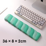 Darrahopens Commercial > Commercial Others > Office Supplies Green 2PCS Ergonomic Wavy Keyboard Wrist Rest - Comfortable Typing Support Cushion