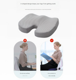 Darrahopens Commercial > Commercial Others > Office Supplies Grey Ergonomic U-Shaped Memory Foam Seat Cushion - Coccyx Relief & Posture Support with Breathable Cover