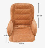 Darrahopens Commercial > Commercial Others > Office Supplies Khaki Premium Quilted Plush Integrated Seat Cushion & Backrest – Thickened Lumbar Support Pad with Detachable Armrests, Secure Buckle and Washable Cover for Office Chair Long Sitting