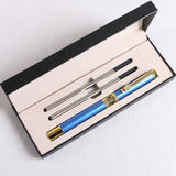 Darrahopens Commercial > Commercial Others > Office Supplies Light Blue Two-piece Set Luxury Retro Dragon Head Signature Pen Gift Set - Full Metal 0.5mm Rollerball Each Set with 2 Spare Refills for Business and Gifting