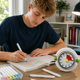 Darrahopens Commercial > Commercial Others > Office Supplies Macaron Pastel Dual-Tip Highlighter & Magnetic Mechanical Timer(White) Set - Visual Time Management for Study, Cooking & Productivity