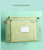 Darrahopens Commercial > Commercial Others > Office Supplies Morandi yellow Double Layer Mesh File Bag with Handle Large Capacity Student Subject Organizer