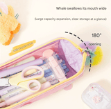 Darrahopens Commercial > Commercial Others > Office Supplies Pink Cute Cat Pencil Case for Girls - Large Capacity Sparkly Stationery Pouch with Fluffy Pom Pom