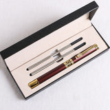 Darrahopens Commercial > Commercial Others > Office Supplies Red Two-piece Set Luxury Retro Dragon Head Signature Pen Gift Set - Full Metal 0.5mm Rollerball Each Set with 2 Spare Refills for Business and Gifting