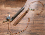 Darrahopens Commercial > Commercial Others > Office Supplies Red Vintage Top-Grain Leather Pen Sleeve Holder with Neck Strap - Protective Single Pen Case