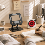 Darrahopens Commercial > Commercial Others > Office Supplies Study Focus Timer (White) and Foldable Metal Tablet Stand (Black) Set, Mechanical Countdown Timer with Adjustable Aluminium Alloy Device Holder