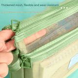 Darrahopens Commercial > Commercial Others > Office Supplies Turquoise Double Layer Mesh File Bag with Handle Large Capacity Student Subject Organizer