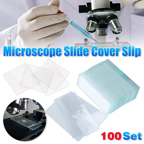 Darrahopens Commercial > Commercial Others > Pharmaceutical Supplies 100set Microscope Slide Coverslips for Laboratory Use Glass Slides Research Tool