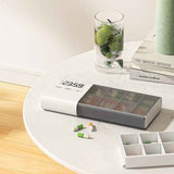 Darrahopens Commercial > Commercial Others > Pharmaceutical Supplies Portable Pill Organizer with Sound Flashing Light and Vibration Alarm, Weekly Pill Dispenser, Countdown Timer, Pill Box Large Capacity Medicine Organizer
