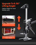 Darrahopens Commercial > Commercial Others > Pharmaceutical Supplies VEVOR Labor Saving Arm Jack, 2 PCS 200 kg Bearing Capacity, Lifting up to 165 mm, Metal Hand Lifting Jack Tool with Magnetic Level, 2 Adjustment Modes, for Door, Window, Furniture, Woodworking, Black