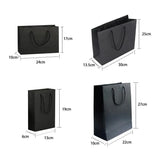 Darrahopens Commercial > Packaging > Packaging Tape 150Pcs Bulk Black Paper Bags Gift Shopping Carry Craft Bag With Cutton Handles - 17*24*10cm In Australia - Darrahopens