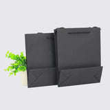 Darrahopens Commercial > Packaging > Packaging Tape 150Pcs Bulk Black Paper Bags Gift Shopping Carry Craft Bag With Cutton Handles - 17*24*10cm In Australia - Darrahopens